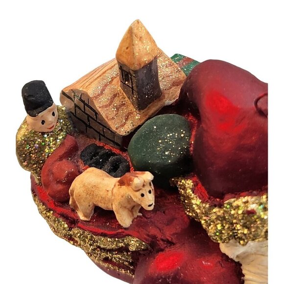 Vtg Santa Claus Red Resin Christmas Ornament 7” Figurine Symphony Store - Picture 3 of 13
